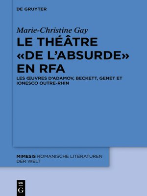 cover image of Le théâtre « de l'absurde » en RFA
